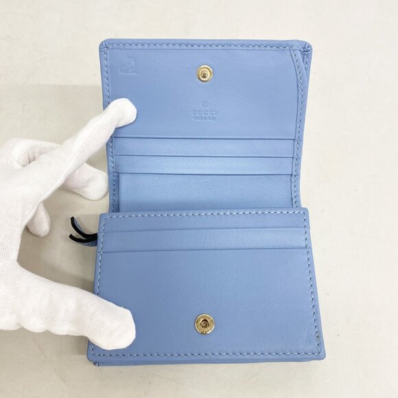 Gucci GG Supreme Abby Wallet 320692 Blue Champagne Women's - Picture 3 of 9